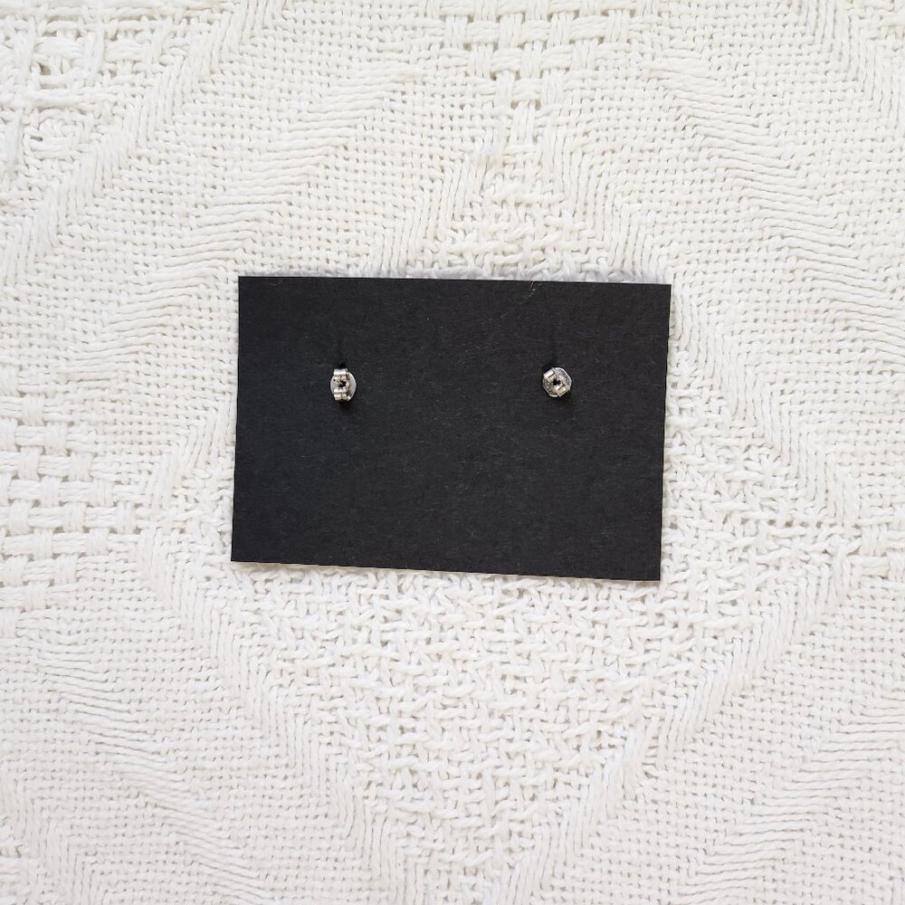BFD Black Silver and White Enamel Vintage Earrings - Picture 5 of 7
